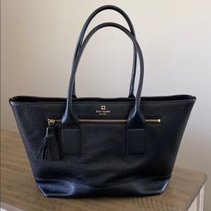 Kate Spade large leather tote, black